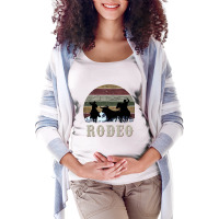 Bucking Rodeo Cowboy Team Roping Horse Riding Retro Long Sleeve T Shir Maternity Scoop Neck T-shirt | Artistshot