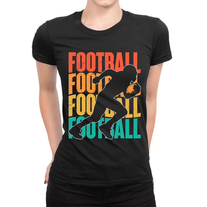 Retro Vintage American Football Season Party Footballer Ladies Fitted T-Shirt by pester | Artistshot