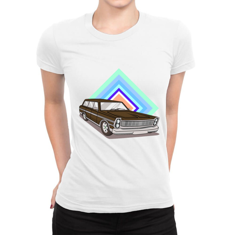 Vintage Station Wagon Ladies Fitted T-Shirt by halahbohwes | Artistshot