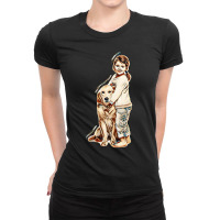 Little Girl With Dog Ladies Fitted T-shirt | Artistshot