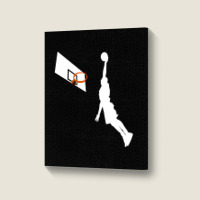 Basketball Dunk Competition Silhouette One Handed Dunk Shot Portrait Canvas Print | Artistshot