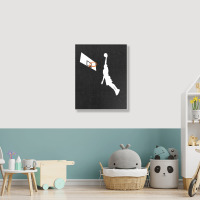 Basketball Dunk Competition Silhouette One Handed Dunk Shot Portrait Canvas Print | Artistshot