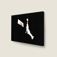 Basketball Dunk Competition Silhouette One Handed Dunk Shot Landscape Canvas Print | Artistshot