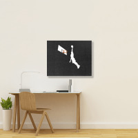 Basketball Dunk Competition Silhouette One Handed Dunk Shot Landscape Canvas Print | Artistshot