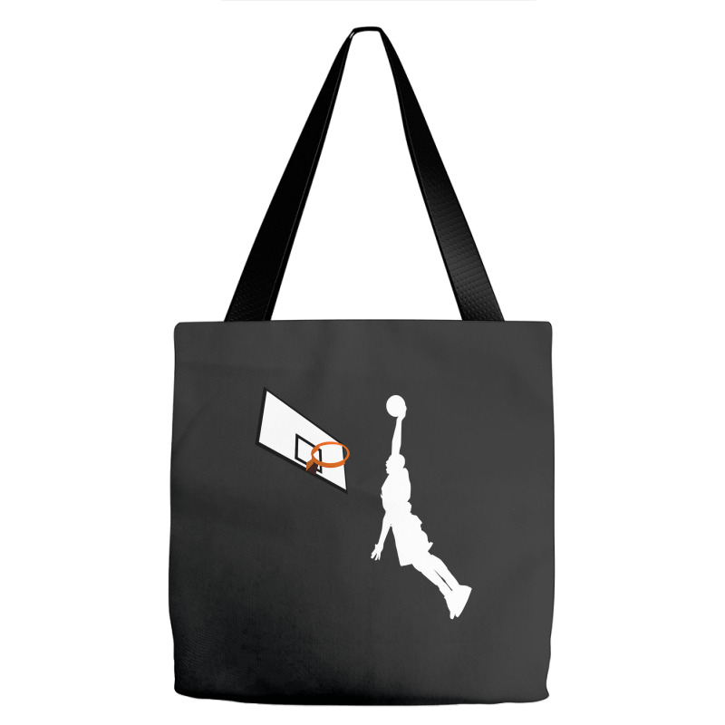 Basketball Dunk Competition Silhouette One Handed Dunk Shot Tote Bags | Artistshot