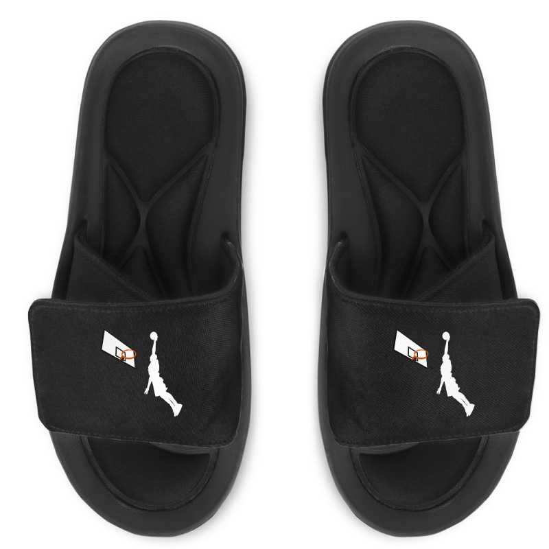 Basketball Dunk Competition Silhouette One Handed Dunk Shot Slide Sandal | Artistshot