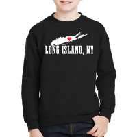 Long Island Ny New York Pride Vintage Long Island Map Pullover Hoodie Youth Sweatshirt | Artistshot