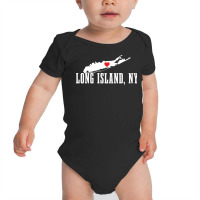 Long Island Ny New York Pride Vintage Long Island Map Pullover Hoodie Baby Bodysuit | Artistshot