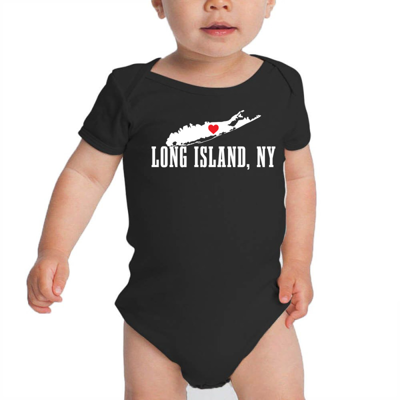 Long Island Ny New York Pride Vintage Long Island Map Pullover Hoodie Baby Bodysuit by cheesebroughbrensen | Artistshot