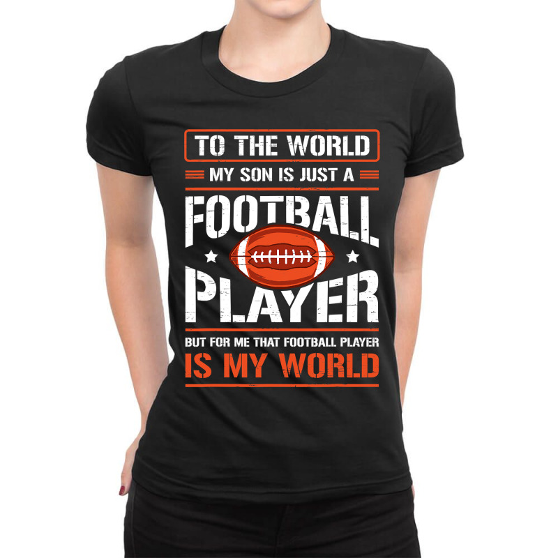 World Player Football Quarterback Team Athlete Art Field Ladies Fitted T-Shirt by pester | Artistshot