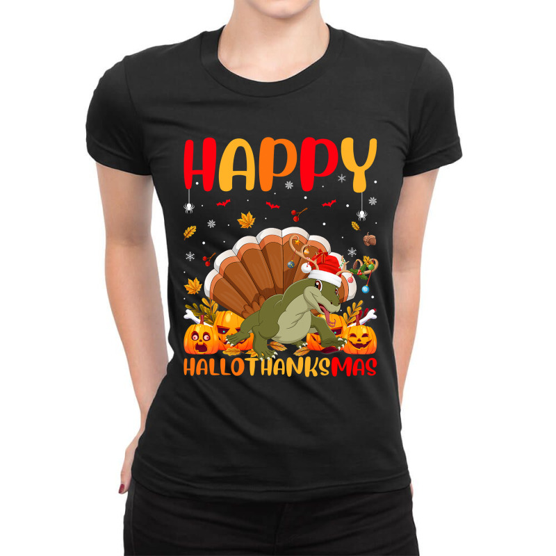 Funny Komodo Dragon Lover Happy Komodo Dragon Hellothanksmas Ladies Fitted T-Shirt by peafowl | Artistshot