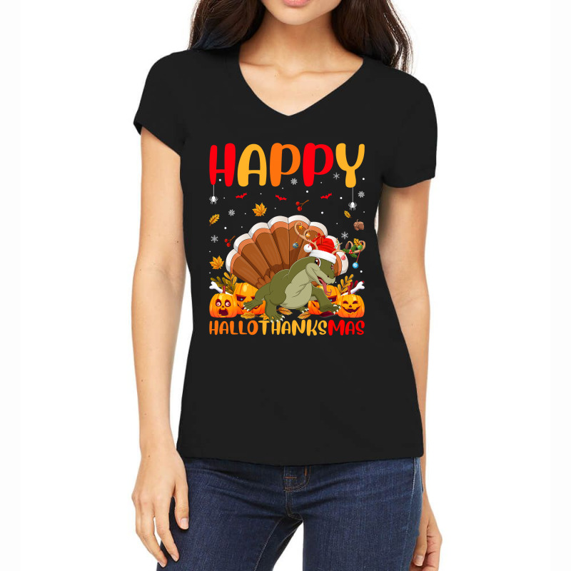 Funny Komodo Dragon Lover Happy Komodo Dragon Hellothanksmas Women's V-Neck T-Shirt by peafowl | Artistshot