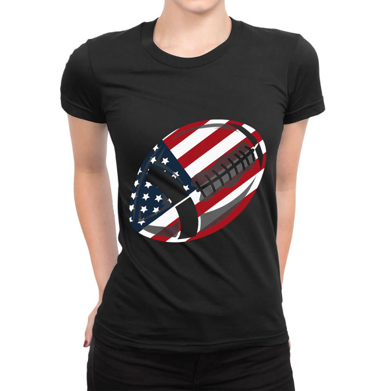 American Football American Flag Ladies Fitted T-Shirt by pester | Artistshot