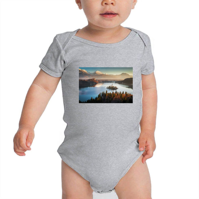 Alpine Lake Baby Bodysuit by aleksdarkink | Artistshot