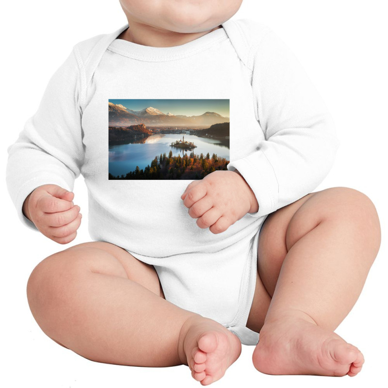 Alpine Lake Long Sleeve Baby Bodysuit by aleksdarkink | Artistshot