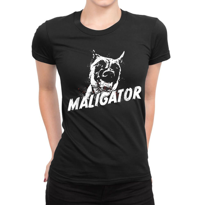 Maligator Belgian Malinois Hund Dog Fun Tee Gift T Shirt Ladies Fitted T-Shirt by cheesebroughbrensen | Artistshot