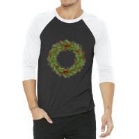 Christmas Wreath 3/4 Sleeve Shirt | Artistshot