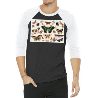 Butterfly  Vintage Sticker 3/4 Sleeve Shirt | Artistshot