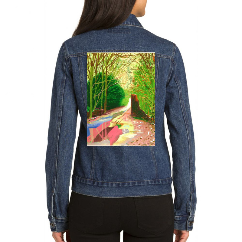 David Hockney The Arrival Of Spring Ladies Denim Jacket by fishd47 | Artistshot