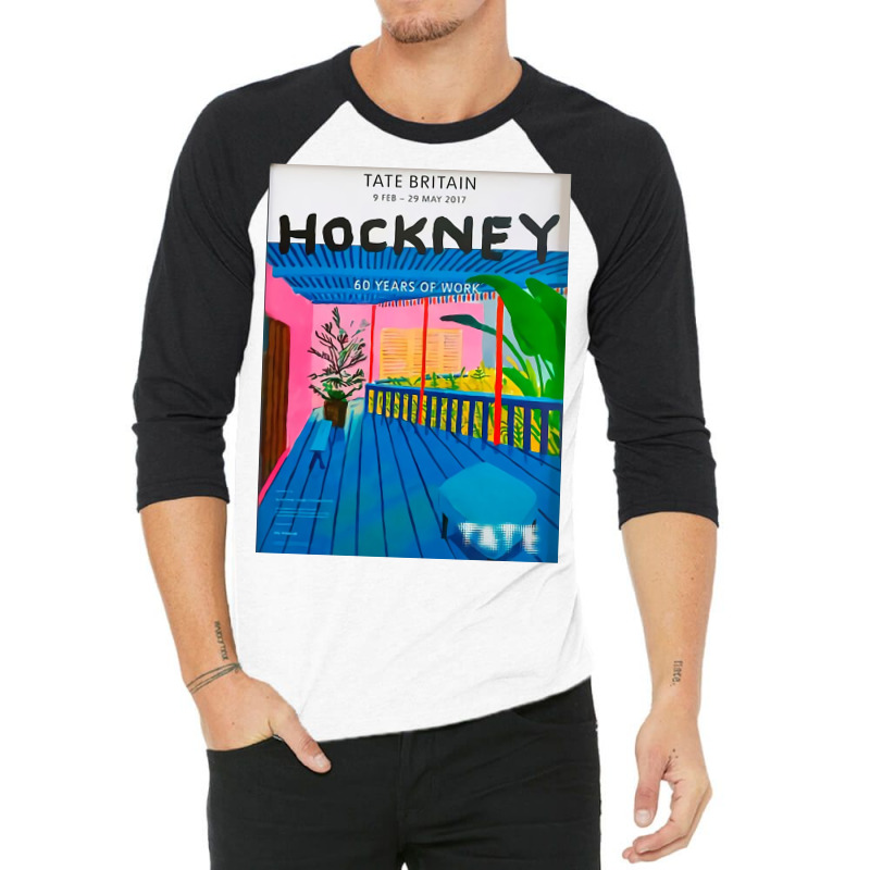 David Hockney Garden With Blue 3/4 Sleeve Shirt | Artistshot