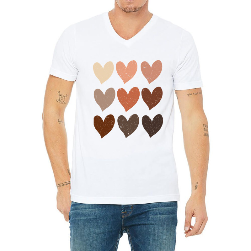 Diversity Hearts, Skin Tone Hearts V-neck Tee | Artistshot