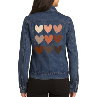 Diversity Hearts, Skin Tone Hearts Ladies Denim Jacket | Artistshot