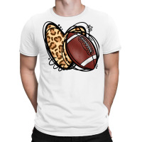 Leopard Heart Print Football Biggest Fan Football Season T Shirt T-shirt | Artistshot