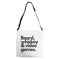 Beard, Whiskey   Video Games  Manly Whiskey Drinker Adjustable Strap Totes | Artistshot