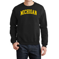 Michigan - Throwback Design - Classic , Best Gift, Costume, Halloween, Crewneck Sweatshirt | Artistshot