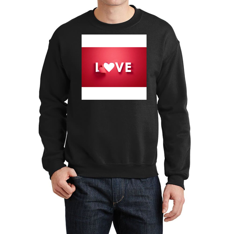 Red White Paper Love Crewneck Sweatshirt by JesseBWiles | Artistshot