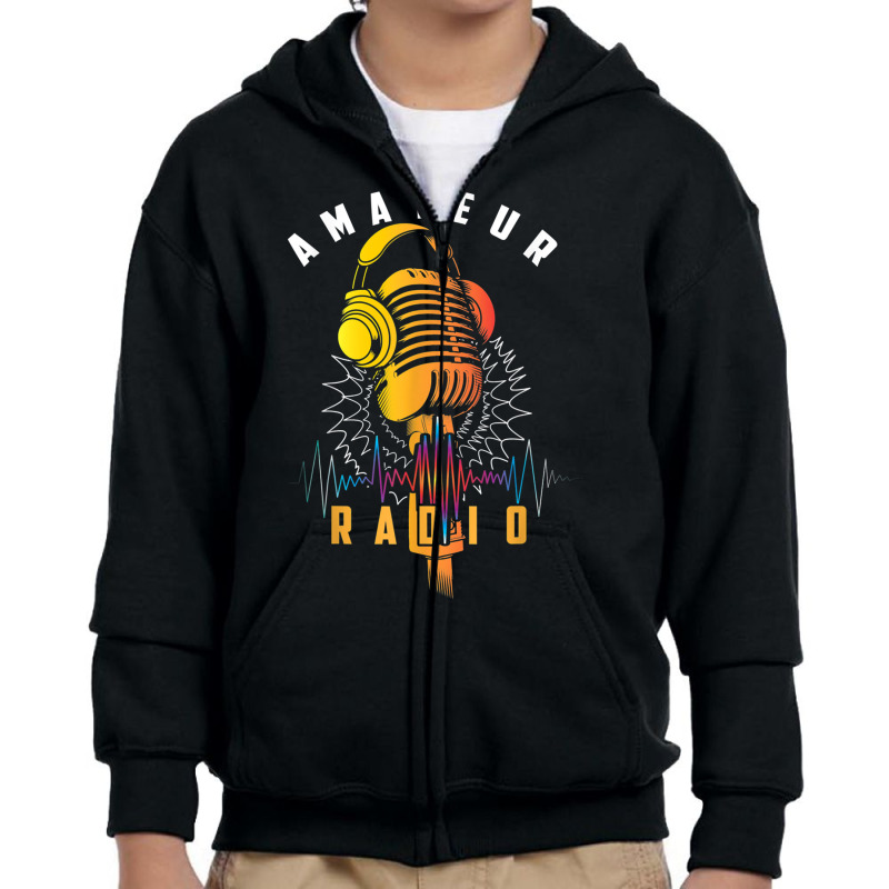 Amateur Radio Art Cool Ham Radio Operator Art, Radio Day T Shirt Youth Zipper Hoodie by KaseeDheera | Artistshot