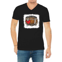 Bleached Touchdown Season Leopard Game Day Football , Best Gift, Costu V-neck Tee | Artistshot