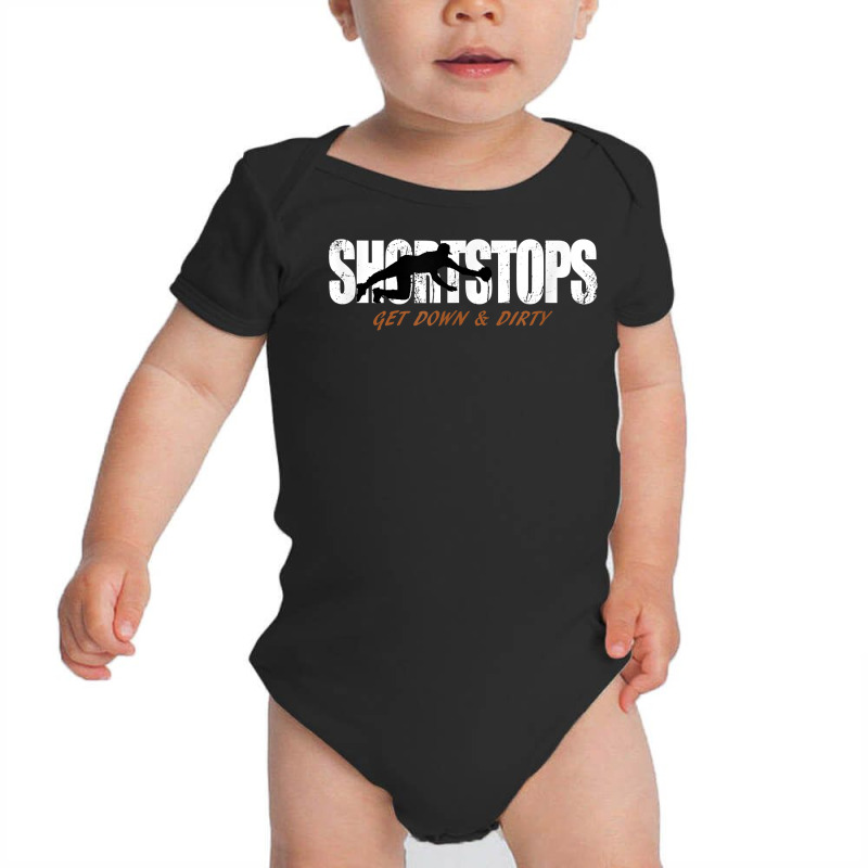 Baseball Softball Shortstop Tshirt Get Down And Dirty Shirt T Shirt Baby Bodysuit | Artistshot