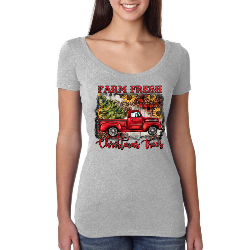 Farm Fresh Christmas Trees Women's Triblend Scoop T-shirt by BarkalooDesign | Artistshot