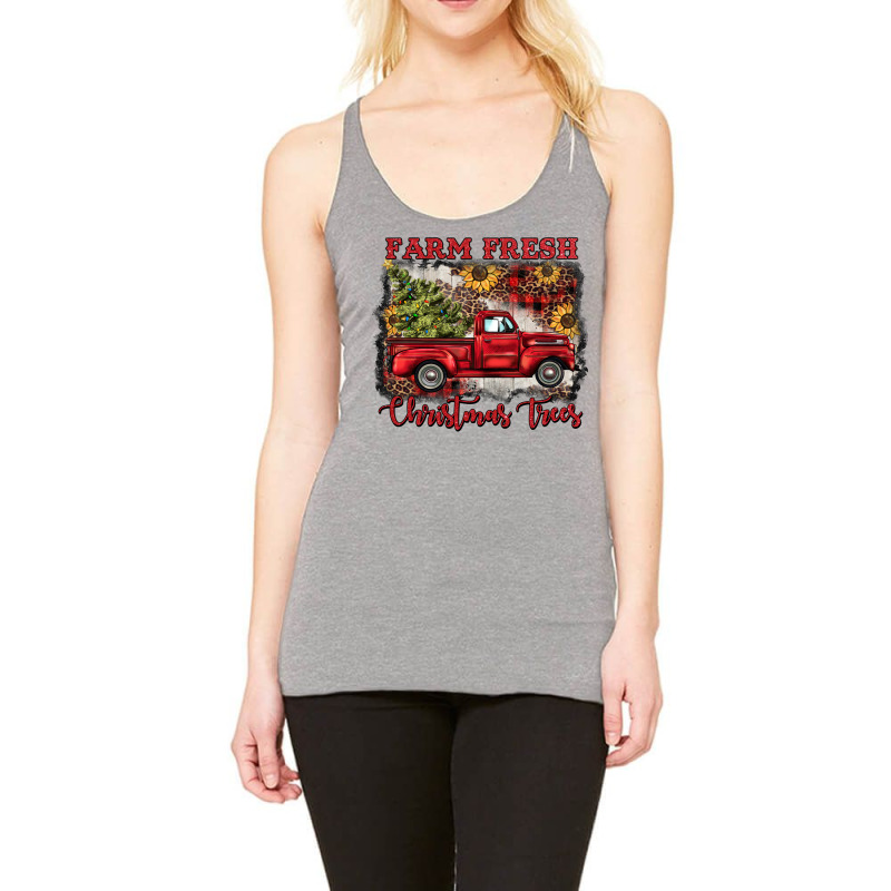 Farm Fresh Christmas Trees Racerback Tank by BarkalooDesign | Artistshot