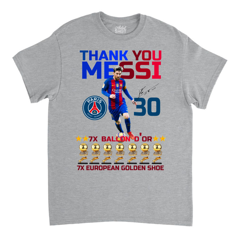 Ballon D'or 2021 Thank You Messi 30 Number 7x Golden Shoe Classic T-shirt | Artistshot