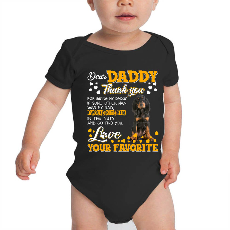 Black And Tan Coonhound Dear Daddy Thank You For Being T Shirt Baby Bodysuit by DianneHenderson91 | Artistshot