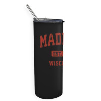 Madison Wisconsin Wi Vintage Athletic Sports Design , Best Gift, Costu Skinny Tumbler | Artistshot