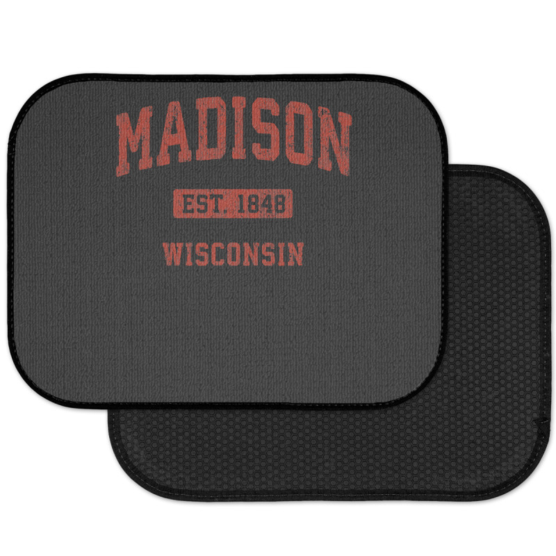 Madison Wisconsin Wi Vintage Athletic Sports Design , Best Gift, Costu Rear Car Mat | Artistshot