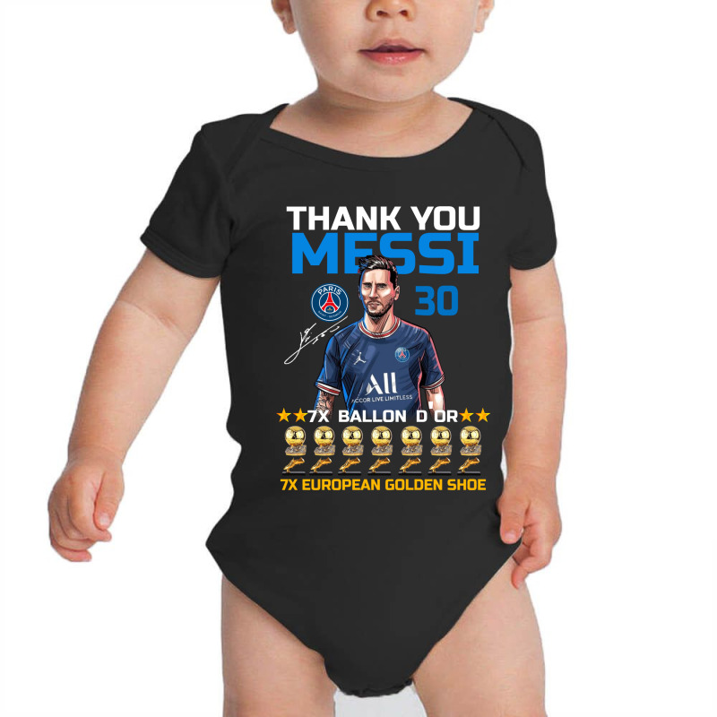 Ballon D'or 2021 Thank You Messi 30 Number 7x Golden Shoe Baby Bodysuit | Artistshot