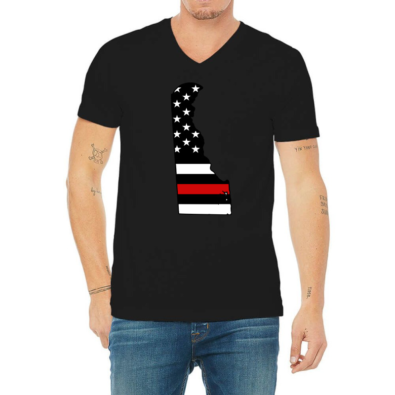 Firefighter T  Shirt Delaware Thin Red Line T  Shirt V-neck Tee | Artistshot