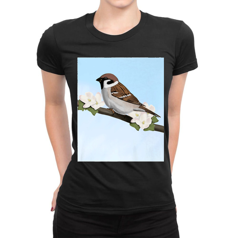 House Sparrow Bird Birder Birdlover Birdwatcher Biologist Premium Ladies Fitted T-Shirt by WirtzRichard | Artistshot