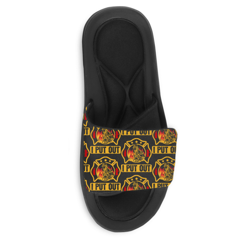 Firefighter T  Shirt Fire Rescue Firefighter I Put Out Fireman T  Shir Slide Sandal | Artistshot