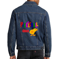 Cool Pickleball Chick Men Denim Jacket | Artistshot