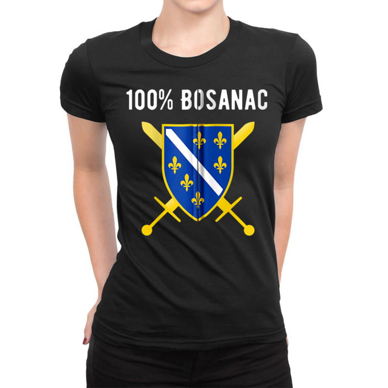 Bosnian Veteran Flag Bosnia And Herzegovina Balkan Gift Zip Hoodie Ladies Fitted T-Shirt by BrandalynSaetern | Artistshot