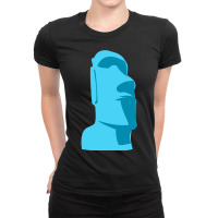 Blue Tiki Moai Easter Island Hawaiian Luau Gift Long Sleeve T Shirt Ladies Fitted T-shirt | Artistshot