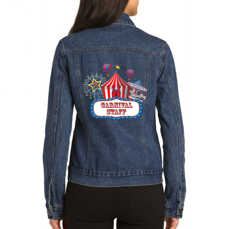 Carnival Staff For Circus Event Staff & Ringmaster Lover , Best Gift,  Ladies Denim Jacket by new121 | Artistshot