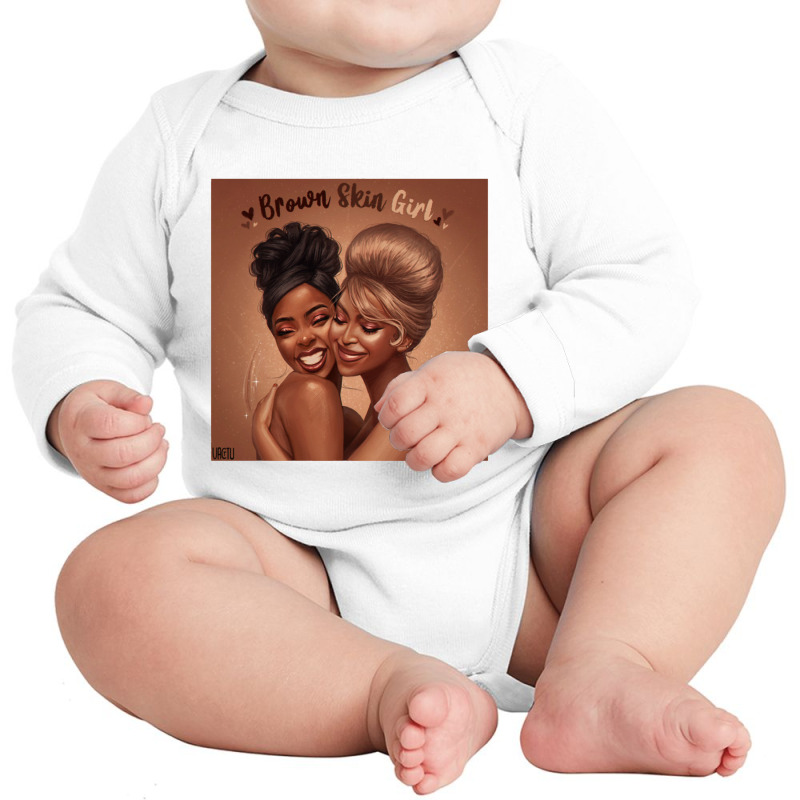 Brown Skin Girl Bey Long Sleeve Baby Bodysuit | Artistshot