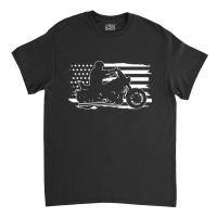 Patriotic Motorcycle Vintage American Us Flag Biker , Best Gift, Costu Classic T-shirt | Artistshot