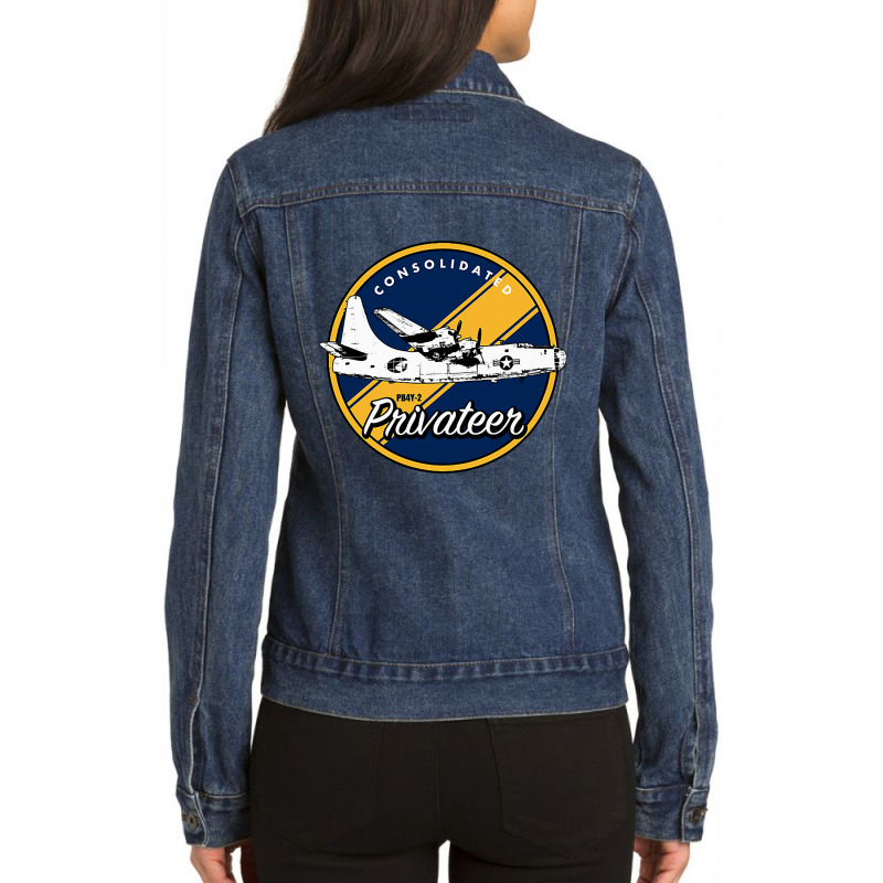 Wwii Consolidated Pb4y2 Privateer Veteran Veterans Day Xmas Ladies Denim Jacket by sieuduong86 | Artistshot